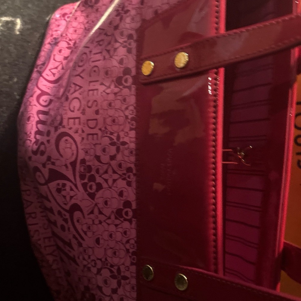 Louise et Cie Deep Red and Light Pink Tote